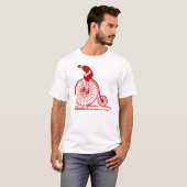 Mann auf einem Penny Farthing - Ruby Red T-Shirt (Vorne ganz)