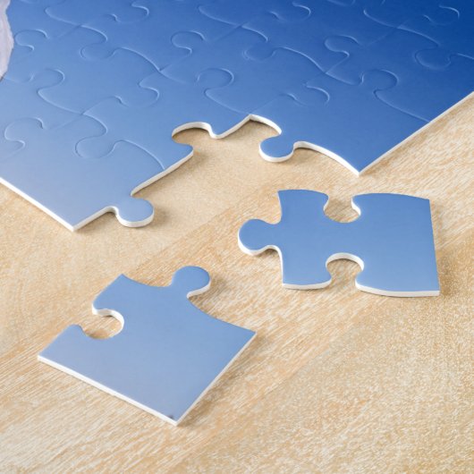 Mann auf einem Snowboard springt von einem Korn Puzzle (Seite)