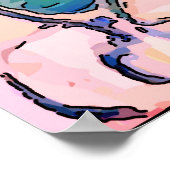 Mann auf Handy Abstrakt, Matisse-Stil Poster (Ecke)