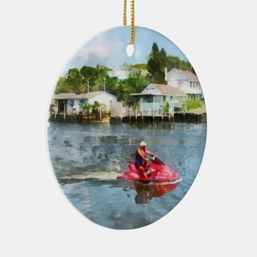 Mann auf Jet Ski Keramikornament (Rechts)
