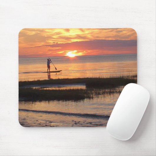 Mann auf Paddelbrett in Cape Cod Mousepad (Mit Mouse)