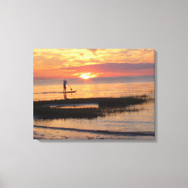 Mann auf Paddle Board am Cape Cod Beach Leinwanddruck