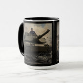 Mann auf Panzer Tasse (Vorderseite Links)