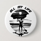 Mann auf plus Paddelbrett - SUP - Mein ganzes Lebe Button (Vorderseite)