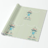 Mann auf Rollerskates Geschenkpapier (Ungerollt)