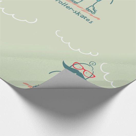 Mann auf Rollerskates Geschenkpapier