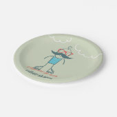 Mann auf Rollerskates Pappteller (Schrägansicht)