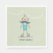 Mann auf Rollerskates Serviette (Vorderseite)
