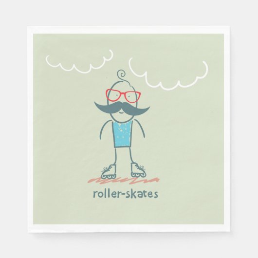 Mann auf Rollerskates Serviette (Vorderseite)