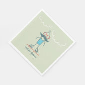 Mann auf Rollerskates Serviette (Ecke)