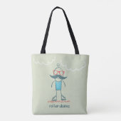 Mann auf Rollschuhen Tasche (Rückseite)