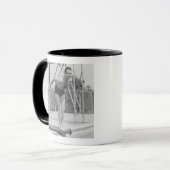 Mann auf Sprungbrett Tasse (Vorderseite Links)