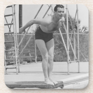 Mann auf Sprungbrett Untersetzer