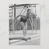 Mann auf Tauchbasis Postkarte (Vorderseite)