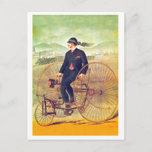 Mann auf Trirad, Vintage Reise Postkarte