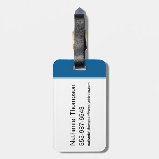 Mann aus Stahl im Flug Gepäckanhänger (Rückseite vertikal)