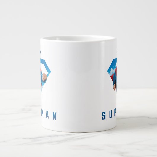 Mann aus Stahl im Flug Jumbo-Tasse (Vorderseite)