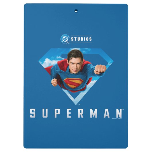 Mann aus Stahl im Flug Klemmbrett (Rückseite)