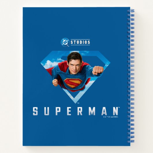 Mann aus Stahl im Flug Notizblock (Rückseite)