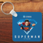 Mann aus Stahl im Flug Schlüsselanhänger (Vorderseite)