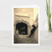 Mann außerhalb von Llotja de la Seda, Valencia, Sp Karte (Vorderseite)