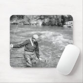 Mann beim Angeln Mousepad (Mit Mouse)