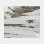 Mann beim Eisklettern, Colorado Fleecedecke (Vorderseite (Horizontal))