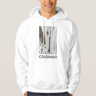 Mann beim Eisklettern, Colorado Hoodie
