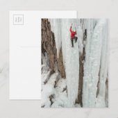 Mann beim Eisklettern, Colorado Postkarte (Vorne/Hinten)