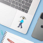 Mann beim Square Dance Aufkleber (Laptop mit iPhone)