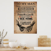 Mann beschütze mich und Liebe Poster (Küche)