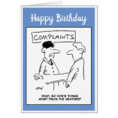 Mann beschwert sich über das Wetter am Beschwerdes (Vorne)