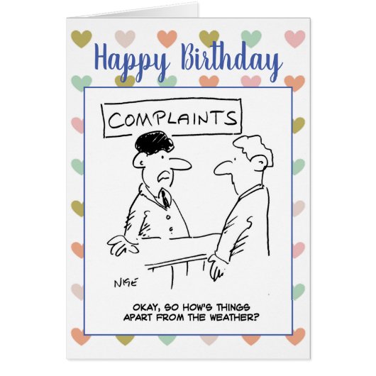 Mann beschwert sich über das Wetter am Beschwerdes (Vorne)