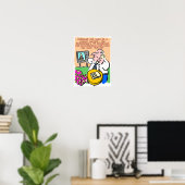 Mann beschwert sich über Telefon über Fernsehübert Poster (Heimbüro)