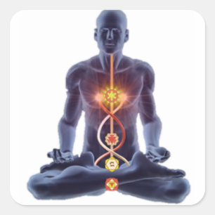 Mann Chakras Quadratischer Aufkleber