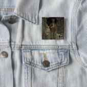 Mann Claude Monets | mit einem Regenschirm, Button (Beispiel)