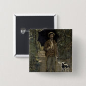 Mann Claude Monets | mit einem Regenschirm, Button (Vorne & Hinten)