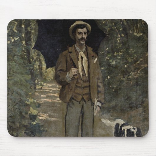 Mann Claude Monets | mit einem Regenschirm, Mousepad (Vorne)