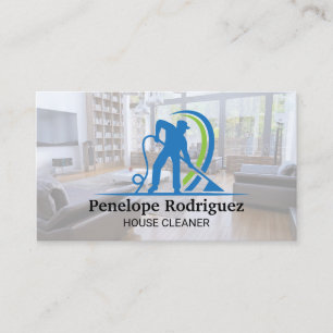 Mann Dampf-Reinigung-Logo Home Care Services Visitenkarte