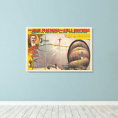 Mann Darstellend auf ausgesetztem Kabel- und Spira Leinwanddruck (Insitu (Holzboden))