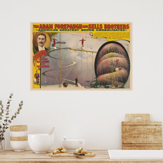 Mann Darstellend auf ausgesetztem Kabel- und Spira Poster (Küche)