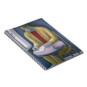 Mann, der 2004 schreibt notizblock (Rechte Seite)