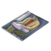 Mann, der 2004 schreibt notizblock (Linke Seite)