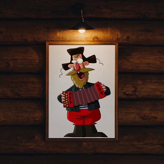 Mann, der Akkordeon spielt Poster