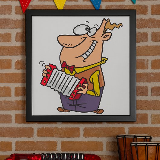 Mann, der Akkordeon spielt Poster