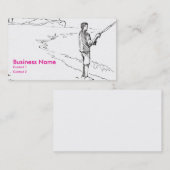 Mann, der am Strand fischt Visitenkarte (Vorne/Hinten)