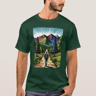 Mann, der auf den Trails wandert T-Shirt