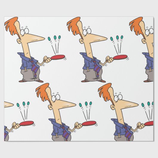 Mann, der auf einem Boot Kugeln knallt Geschenkpapier (Flach)