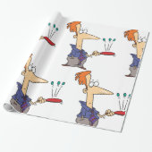 Mann, der auf einem Boot Kugeln knallt Geschenkpapier (Ungerollt)