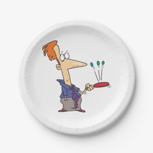 Mann, der auf einem Boot Kugeln knallt Pappteller (Vorderseite)